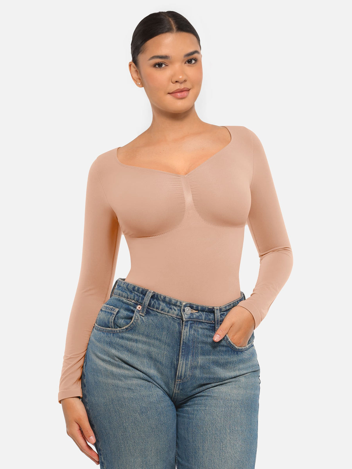 Body Gainant Sculptant Manches Longues Seconde Peau